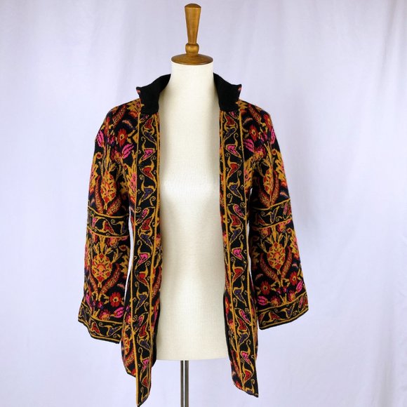 Coldwater Creek Floral Filigree Sweater Jacket - Picture 6 of 10
